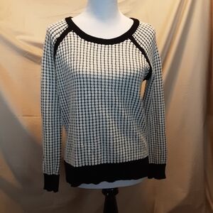 A.N.A. Black & White Knit Sweater Medium